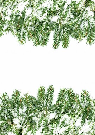 simsearch:400-06061763,k - Christmas framework with snow isolated on white background Foto de stock - Royalty-Free Super Valor e Assinatura, Número: 400-04714985