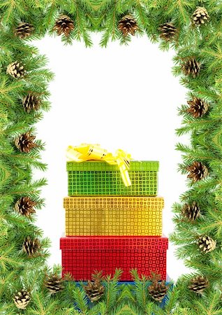 simsearch:400-06391837,k - Christmas green  framework isolated on white background Stock Photo - Budget Royalty-Free & Subscription, Code: 400-04714987