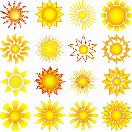simsearch:400-06069285,k - bright symbolic vector sun collection Stock Photo - Budget Royalty-Free & Subscription, Code: 400-04714992