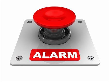 pushing button industry - 3d illustration of red button with 'alarm' caption Stock Photo - Budget Royalty-Free & Subscription, Code: 400-04715072