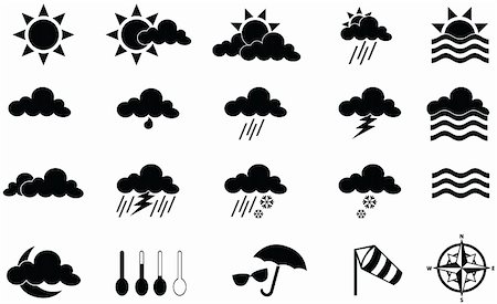 simsearch:400-05739512,k - vector set of weather icons Stock Photo - Budget Royalty-Free & Subscription, Code: 400-04715095