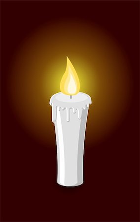 simsearch:400-08096998,k - Vector illustration of burning candle on dark background Stockbilder - Microstock & Abonnement, Bildnummer: 400-04715130