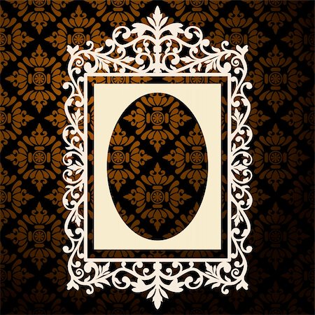 simsearch:400-04145153,k - Illustration of an ornate and decorative frame on the retro background, full scalable vector graphic for easy editing and color change, included Eps v8 and 300 dpi JPG Stock Photo - Budget Royalty-Free & Subscription, Code: 400-04715533