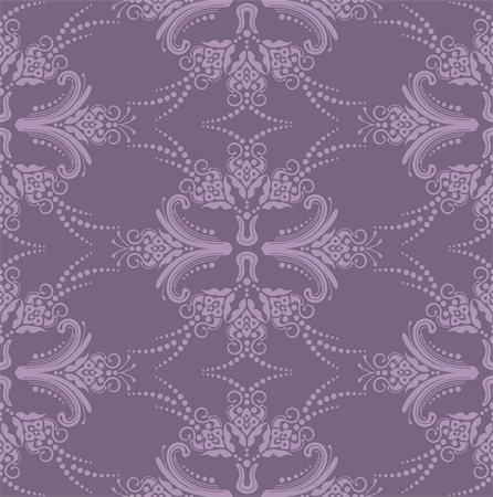 simsearch:400-05231593,k - Luxury purple seamless floral wallpaper. This image is a vector illustration Foto de stock - Super Valor sin royalties y Suscripción, Código: 400-04715875