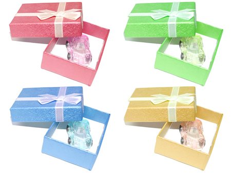 four gift boxes and cars Stock Photo - Budget Royalty-Free & Subscription, Code: 400-04715870