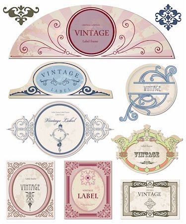 Set vintage labels  for your design. Vector illustration Stock Photo - Budget Royalty-Free & Subscription, Code: 400-04715882