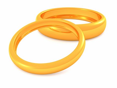 simsearch:400-06061555,k - two gold rings. 3D wedding Photographie de stock - Aubaine LD & Abonnement, Code: 400-04715917