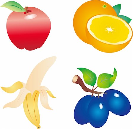 simsearch:400-04902993,k - Set of fruit vectors. To see similar, please VISIT MY PORTFOLIO Stockbilder - Microstock & Abonnement, Bildnummer: 400-04716064