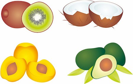 simsearch:400-04553701,k - Set of fruit vectors. To see similar, please VISIT MY PORTFOLIO Stock Photo - Budget Royalty-Free & Subscription, Code: 400-04716063