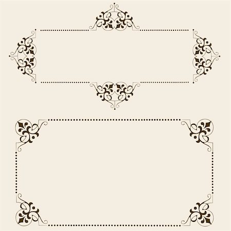elegant brown borders - Detailed vector frame set. Easy to edit. Stock Photo - Budget Royalty-Free & Subscription, Code: 400-04716208