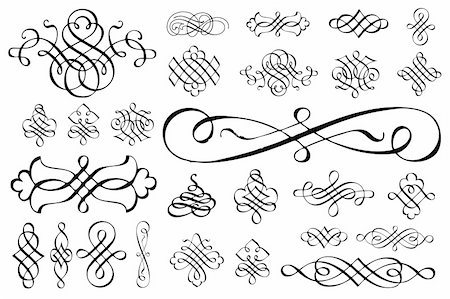 simsearch:400-07759145,k - Vector swirl ornament set. Pieces are separate and easy to edit. Stock Photo - Budget Royalty-Free & Subscription, Code: 400-04716214