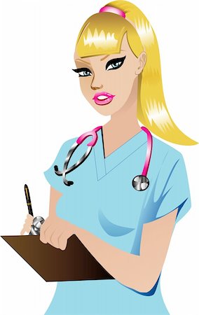 female doctor costume - Vector Illustration of a Blond woman Nurse 1. Stock Photo - Budget Royalty-Free & Subscription, Code: 400-04716714