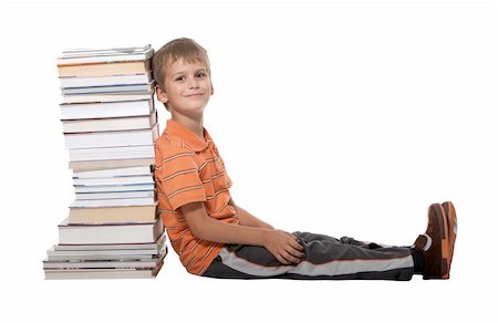 simsearch:400-05178086,k - Boy and books isolated on a white background Photographie de stock - Aubaine LD & Abonnement, Code: 400-04716785