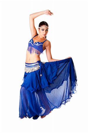 dancing indian girls images - Beautiful Arabic belly dancer harem woman in blue with silver dress and head jewelry with gem dancing holding skirt, isolated. Stock Photo - Budget Royalty-Free & Subscription, Code: 400-04716791