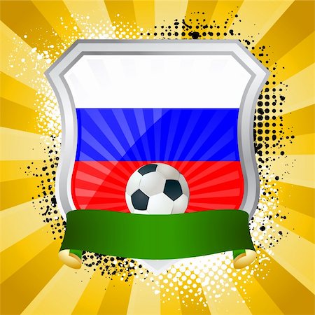 russia vector - EPS 10. Shiny metal shield on bright background with flag of Russia Stock Photo - Budget Royalty-Free & Subscription, Code: 400-04716910