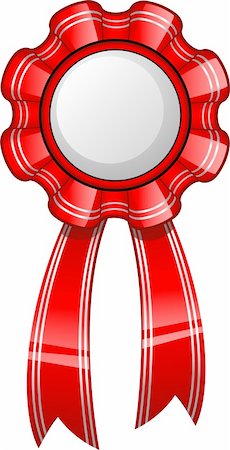Award badge with a red ribbon. Over white. EPS 8, AI, JPEG Stock Photo - Budget Royalty-Free & Subscription, Code: 400-04717095