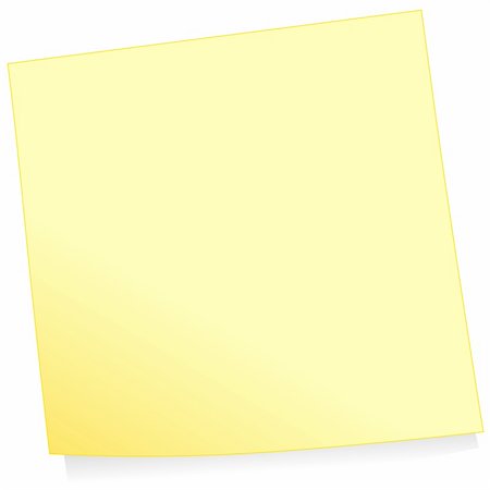 Vector illustration of a post it (note paper). Colors and transparent background color are easy to adjust. Fotografie stock - Microstock e Abbonamento, Codice: 400-04717107