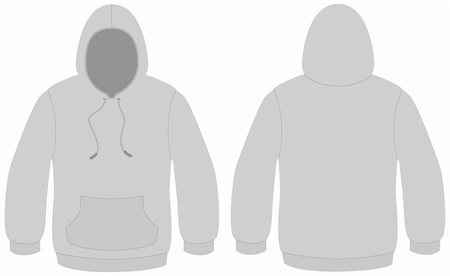 fashion templates front and back - Template vector illustration of a blank hooded sweater. All objects and details are isolated. Colors and transparent background color are easy to adjust/customize. Stock Photo - Budget Royalty-Free & Subscription, Code: 400-04717300