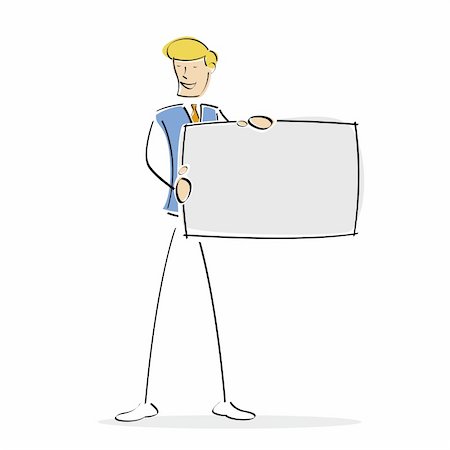 illustration of vector male displaying blank board Stock Photo - Budget Royalty-Free & Subscription, Code: 400-04717387