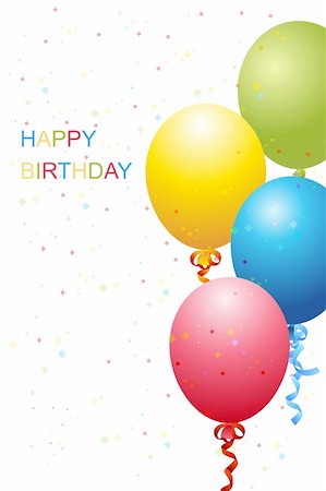 simsearch:400-09092400,k - illustration of vector birthday template with balloons and glitters Stock Photo - Budget Royalty-Free & Subscription, Code: 400-04717389