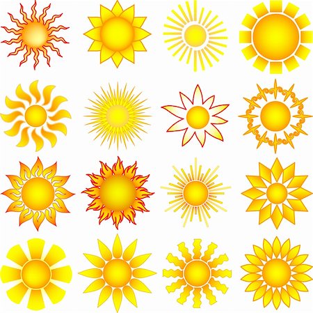 simsearch:400-06069285,k - bright symbolic vector sun collection Stock Photo - Budget Royalty-Free & Subscription, Code: 400-04717449