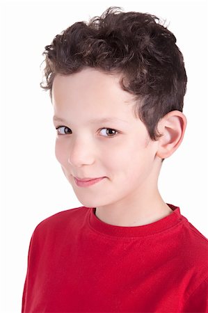 simsearch:400-05745952,k - Portrait of a cute young boy isolated on white background. Studio shot. Stock Photo - Budget Royalty-Free & Subscription, Code: 400-04717676