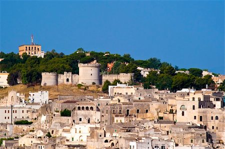 sassi di matera - Castle rocks and the beautiful town of Matera in Italy Stock Photo - Budget Royalty-Free & Subscription, Code: 400-04717866
