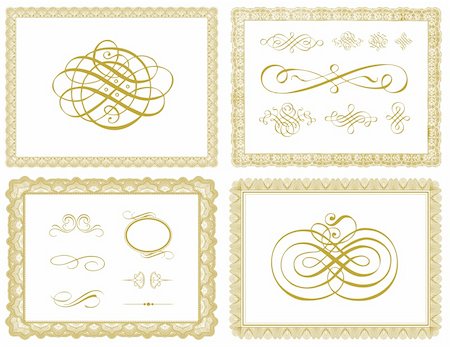 Set of vector certificate borders and ornaments. Easy to edit. Stock Photo - Budget Royalty-Free & Subscription, Code: 400-04717942