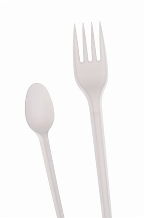 double scoop - Spoon and fork isolated ovet white Stock Photo - Budget Royalty-Free & Subscription, Code: 400-04717955