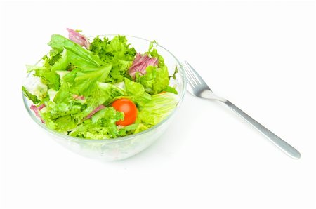 Salad isolated over white Stock Photo - Budget Royalty-Free & Subscription, Code: 400-04717957