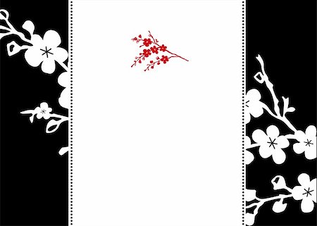 simsearch:400-04711057,k - Vector red blossom and frame. Perfect as an invitation or announcement.  Pattern is included as seamless swatch. All pieces are separate. Stock Photo - Budget Royalty-Free & Subscription, Code: 400-04717950