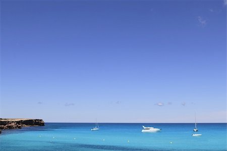 simsearch:400-04709015,k - Formentera Cala Saona mediterranean best beaches Balearic Islands Stockbilder - Microstock & Abonnement, Bildnummer: 400-04718076