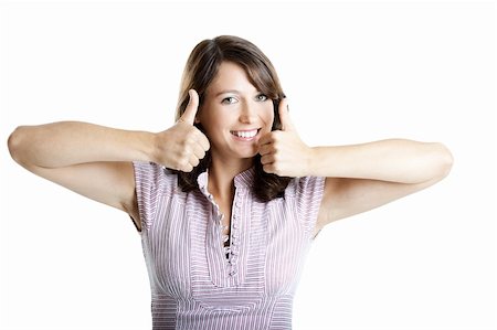 simsearch:400-04176204,k - Portrait of a beautiful happy young  woman showing thumbs up Stock Photo - Budget Royalty-Free & Subscription, Code: 400-04718339