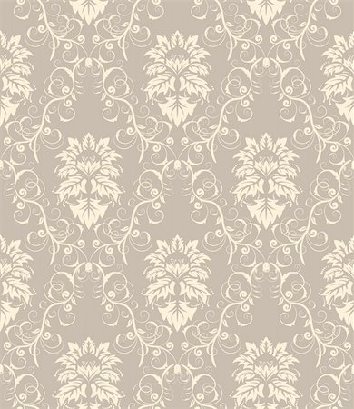 damask vector - Damask seamless vector background.  For easy making seamless pattern just drag all group into swatches bar, and use it for filling any contours. Stock Photo - Budget Royalty-Free & Subscription, Code: 400-04718551
