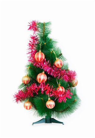 simsearch:400-04723812,k - Christmas tree isolated on the white background Stock Photo - Budget Royalty-Free & Subscription, Code: 400-04718593