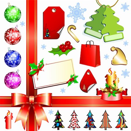 simsearch:400-06325777,k - christmas set, this  illustration may be useful  as designer work Stock Photo - Budget Royalty-Free & Subscription, Code: 400-04718767