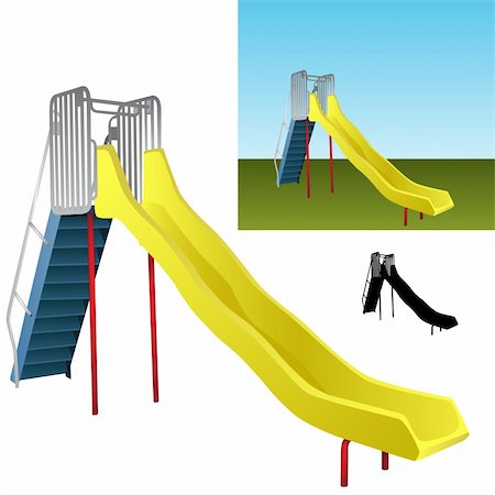 simsearch:400-08014032,k - An image of a realistic playground slide. Foto de stock - Super Valor sin royalties y Suscripción, Código: 400-04718788