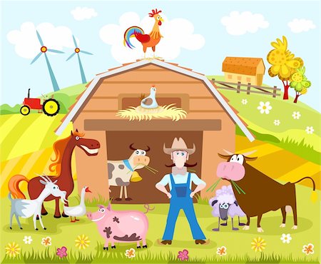 simsearch:400-07302853,k - vector illustration of a farm Foto de stock - Royalty-Free Super Valor e Assinatura, Número: 400-04719038