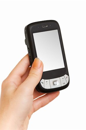 simsearch:400-04356122,k - Hands working on a smartphone isolated on white Stock Photo - Budget Royalty-Free & Subscription, Code: 400-04719360