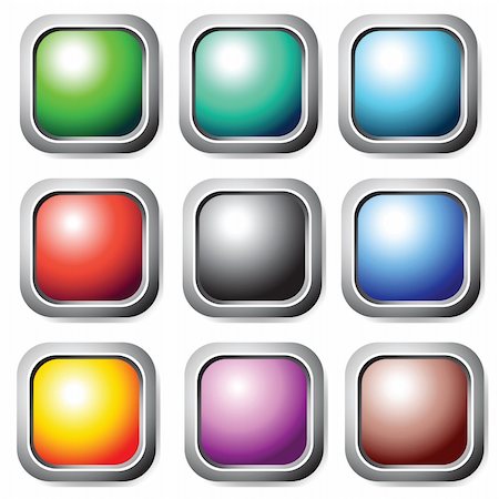 simsearch:400-04177289,k - Square buttons set. Vector art in Adobe illustrator EPS format, compressed in a zip file. The different graphics are all on separate layers so they can easily be moved or edited individually. The document can be scaled to any size without loss of quality. Stock Photo - Budget Royalty-Free & Subscription, Code: 400-04719363