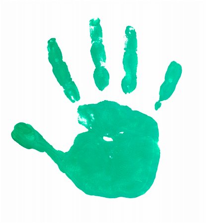 simsearch:400-03986982,k - close up of colored hand print on white background Photographie de stock - Aubaine LD & Abonnement, Code: 400-04719395