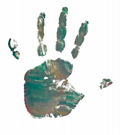 simsearch:400-03986982,k - close up of colored hand print on white background Photographie de stock - Aubaine LD & Abonnement, Code: 400-04719396