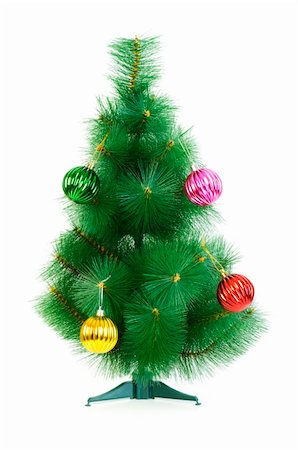 simsearch:400-04723812,k - Christmas tree isolated on the white background Stock Photo - Budget Royalty-Free & Subscription, Code: 400-04719559