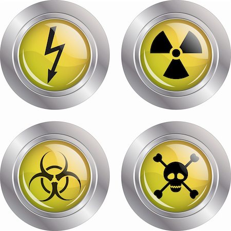 simsearch:400-05234497,k - Illustration of a button with various warning signs on a white background. Stock Photo - Budget Royalty-Free & Subscription, Code: 400-04719820