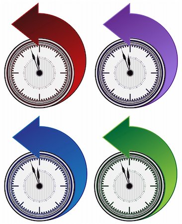 soutenant - An image of a backward clock arrow set. Photographie de stock - Aubaine LD & Abonnement, Code: 400-04710068