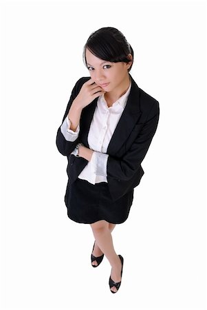 simsearch:400-04255437,k - Attractive office lady of Asian, full length portrait isolated on white background. Foto de stock - Super Valor sin royalties y Suscripción, Código: 400-04710171