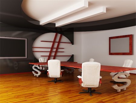 Interior of fine office (3d rendering ) Stock Photo - Budget Royalty-Free & Subscription, Code: 400-04710182