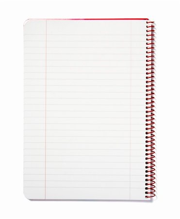 close up of notebook on white background with clipping path Stock Photo - Budget Royalty-Free & Subscription, Code: 400-04710364