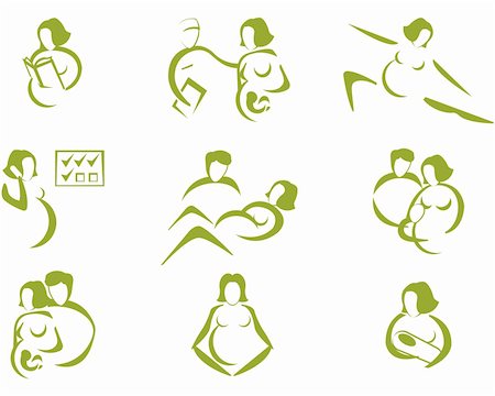 Prenatal and childbirth icon set, with human silhouettes Stock Photo - Budget Royalty-Free & Subscription, Code: 400-04710399