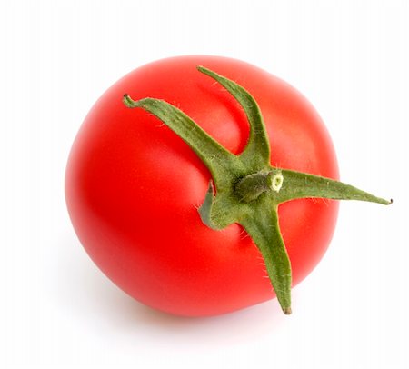 simsearch:400-04753423,k - Beautiful fresh ripe tomato isolated on white Photographie de stock - Aubaine LD & Abonnement, Code: 400-04710633